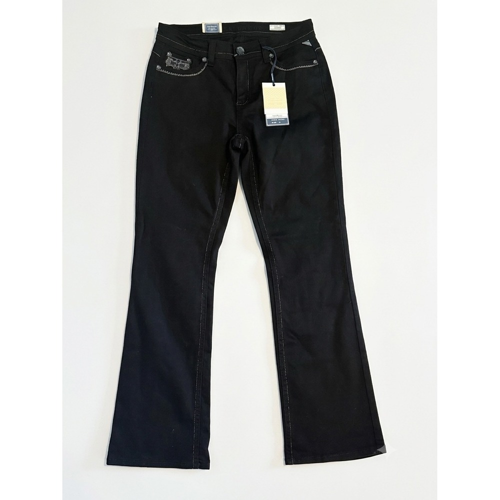 Sexy Couture Black Rhinestone Cross Bootcut Jeans S1073-PB NWT Size 13